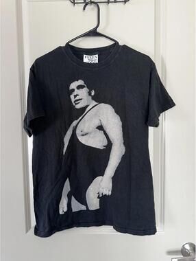 Andre The Giant T-shirt Adult Size Medium Black Short Sleeve Crew Neck Graphic